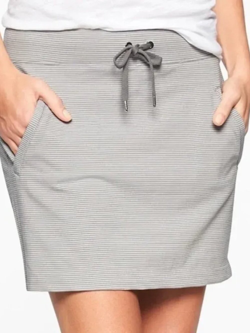 Athleta Modern Metro Skirt Skort Gray Stripe 1X